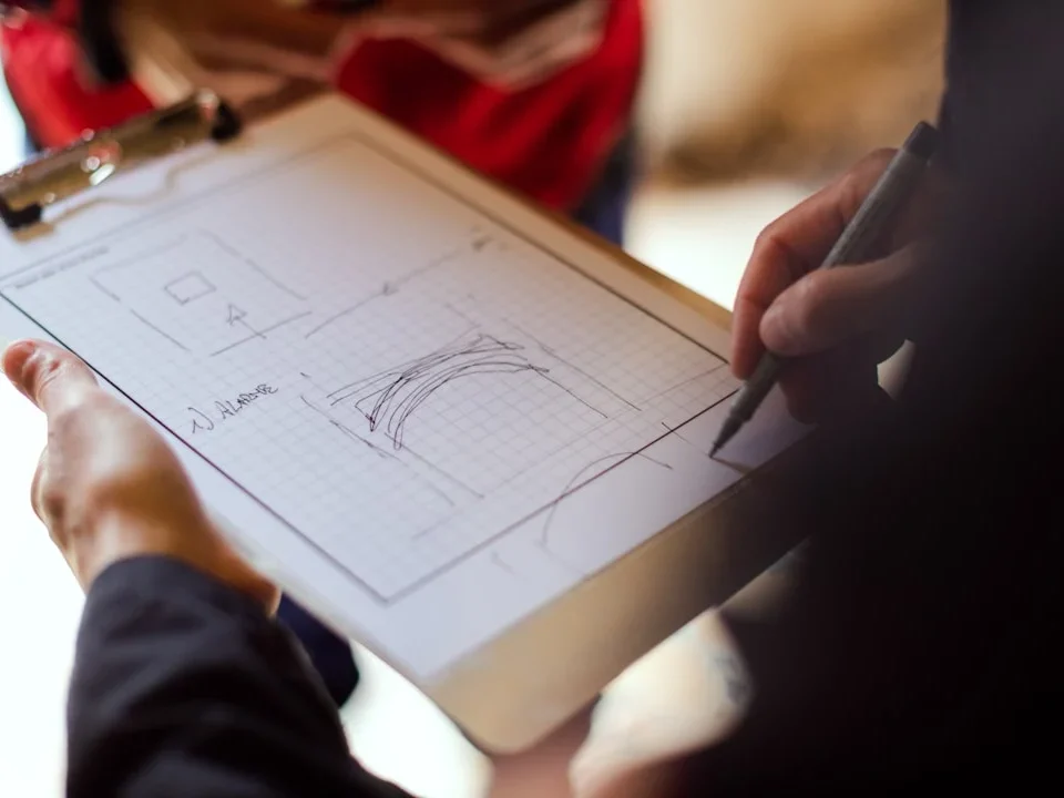 Blueprint Architect Reviewing